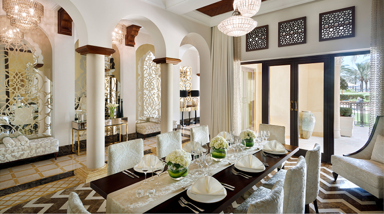 one and only royal mirage the residence garden villa dining area